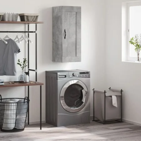 Armario de pared madera ingeniería gris hormigón 34,5x34x90 cm by , Sideboards - Ref: Foro24-830496, Price: 40,57 €, Discount: %
