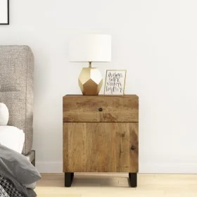 Mesita de noche madera mango madera contrachapada 50x33x60 cm by , Nightstands - Ref: Foro24-350659, Price: 86,44 €, Discount: %