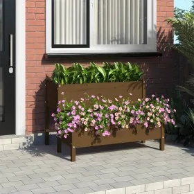 Jardinera de madera de pino maciza marrón miel 110x84x75 cm von , Töpfe und Pflanzgefäße - Ref: Foro24-822265, Preis: 158,32 ...