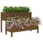 Jardinera de madera de pino maciza marrón miel 110x84x75 cm de , Maceteros y jardineras - Ref: Foro24-822265, Precio: 158,32 ...