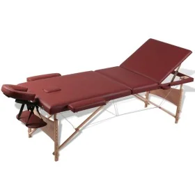Mesa camilla de masaje de madera plegable de tres cuerpos rojos by , massage tables - Ref: Foro24-110080, Price: 145,36 €, Di...