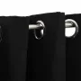 Cortinas opacas con ojales look de lino 2 pzas negro 140x175 cm de , Cortinas y visillos - Ref: Foro24-321152, Precio: 44,18 ...