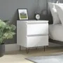 Mesita de noche madera contrachapada blanco brillo 40x35x50 cm de , Mesitas de noche - Ref: Foro24-826880, Precio: 60,19 €, D...