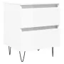Mesita de noche madera contrachapada blanco brillo 40x35x50 cm de , Mesitas de noche - Ref: Foro24-826880, Precio: 60,19 €, D...