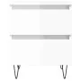 Mesita de noche madera contrachapada blanco brillo 40x35x50 cm de , Mesitas de noche - Ref: Foro24-826880, Precio: 60,19 €, D...
