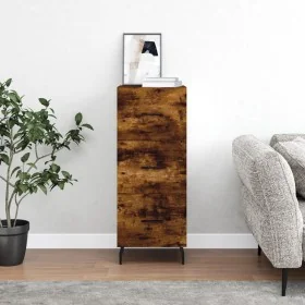 Aparador madera de ingeniería roble ahumado 34,5x34x90 cm by , Sideboards - Ref: Foro24-828625, Price: 74,52 €, Discount: %