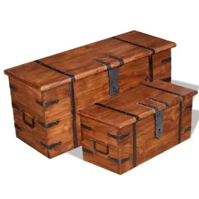 Set de baúles de almacenamiento de madera maciza 2 piezas by , Storage trunks - Ref: Foro24-244050, Price: 281,74 €, Discount: %