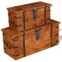 Set de baúles de almacenamiento de madera maciza 2 piezas by , Storage trunks - Ref: Foro24-244050, Price: 281,74 €, Discount: %