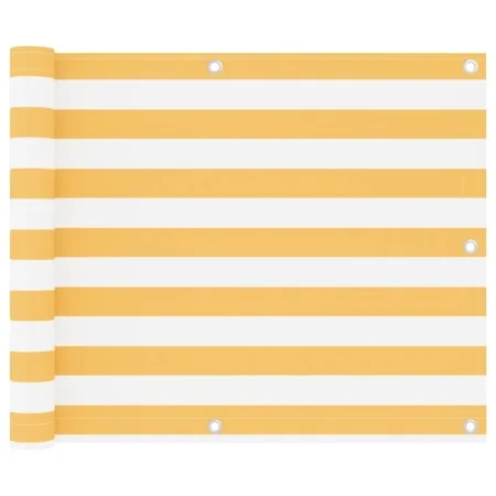 Toldo para balcón tela oxford blanco y amarillo 75x300 cm by , Umbrellas - Ref: Foro24-134900, Price: 19,80 €, Discount: %