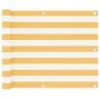 Toldo para balcón tela oxford blanco y amarillo 75x300 cm by , Umbrellas - Ref: Foro24-134900, Price: 19,80 €, Discount: %