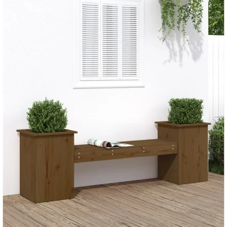 Banco con jardineras madera pino marrón miel 184,5x39,5x56,5 cm von , Gartenbänke - Ref: Foro24-825173, Preis: 146,36 €, Raba...