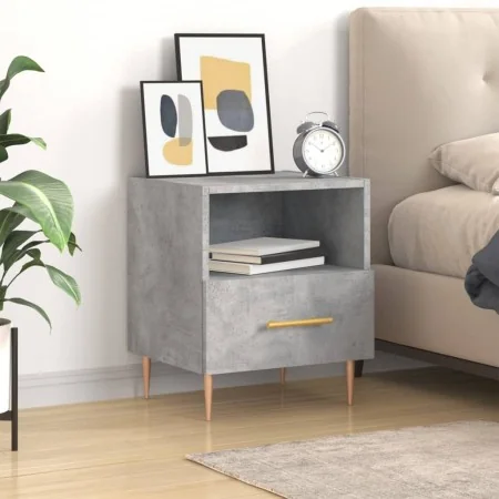 Mesita de noche madera ingeniería gris hormigón 40x35x47,5 cm by , Nightstands - Ref: Foro24-827412, Price: 41,33 €, Discount: %