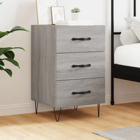 Mesita de noche madera de ingeniería gris Sonoma 40x40x66 cm de , Mesitas de noche - Ref: Foro24-827658, Precio: 62,17 €, Des...