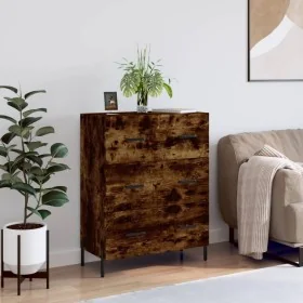 Aparador de madera de ingeniería roble ahumado 69,5x34x90 cm by , Sideboards - Ref: Foro24-827865, Price: 78,26 €, Discount: %