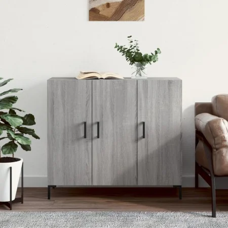 Aparador de madera de ingeniería gris Sonoma 90x34x80 cm by , Sideboards - Ref: Foro24-828114, Price: 84,24 €, Discount: %