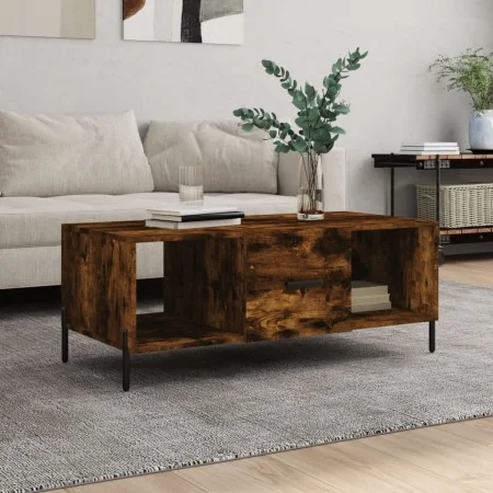 Mesa de centro madera contrachapada roble ahumado 102x50x40 cm by , Coffee table - Ref: Foro24-829313, Price: 52,59 €, Discou...