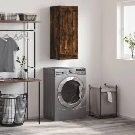 Armario de pared madera ingeniería roble ahumado 34,5x34x90 cm by , Sideboards - Ref: Foro24-830513, Price: 51,72 €, Discount: %
