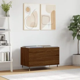 Mueble discos madera contrachapada roble marrón 74,5x38x48 cm by , CD and DVD storage - Ref: Foro24-831723, Price: 51,64 €, D...