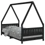 Estructura de cama para niños madera de pino negro 90x190 cm by , Cribs and beds for children - Ref: Foro24-834509, Price: 14...
