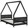 Estructura de cama para niños madera de pino negro 90x190 cm by , Cribs and beds for children - Ref: Foro24-834509, Price: 14...