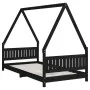 Estructura de cama para niños madera de pino negro 90x190 cm by , Cribs and beds for children - Ref: Foro24-834509, Price: 14...
