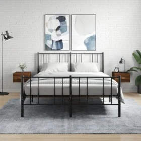 Mesitas de noche de pared 2 uds color roble marrón 35x35x20 cm von , Schließfächer und Lagerschränke - Ref: Foro24-829787, Pr...
