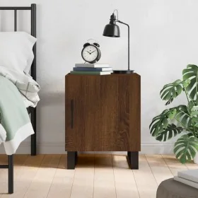 Mesita de noche madera de ingeniería marrón roble 40x40x50 cm by , Nightstands - Ref: Foro24-827626, Price: 32,80 €, Discount: %