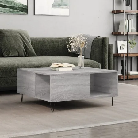 Mesa de centro madera contrachapada gris Sonoma 80x80x36,5 cm de , Mesas de centro - Ref: Foro24-830786, Precio: 59,68 €, Des...