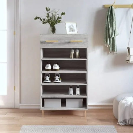 Zapatero madera de ingeniería gris Sonoma 60x35x105 cm von , Schränke und Lagerung - Ref: Foro24-829602, Preis: 57,98 €, Raba...