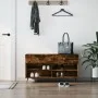 Banco zapatero madera de ingeniería roble ahumado 102x35x55 cm de , Zapateros y organizadores de calzado - Ref: Foro24-829713...