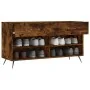 Banco zapatero madera de ingeniería roble ahumado 102x35x55 cm de , Zapateros y organizadores de calzado - Ref: Foro24-829713...