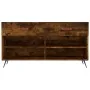 Banco zapatero madera de ingeniería roble ahumado 102x35x55 cm de , Zapateros y organizadores de calzado - Ref: Foro24-829713...