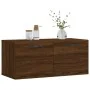 Armario de pared madera ingeniería marrón roble 80x36,5x35 cm by , Lockers and storage cabinets - Ref: Foro24-830075, Price: ...