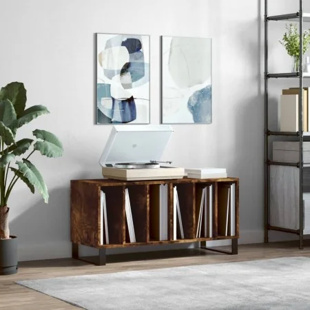 Mueble discos madera contrachapada roble ahumado 100x38x48 cm by , CD and DVD storage - Ref: Foro24-831761, Price: 86,16 €, D...