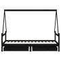 Estructura cama infantil y cajones madera pino negro 90x190 cm de , Cunas y camas para niños - Ref: Foro24-834479, Precio: 16...