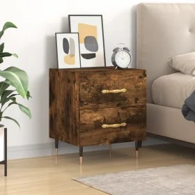Mesita de noche madera ingeniería roble ahumado 40x35x47,5 cm by , Nightstands - Ref: Foro24-827270, Price: 45,08 €, Discount: %