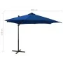 Sombrilla jardín voladiza palo y luces LED azul celeste 300 cm by , Umbrellas - Ref: Foro24-312333, Price: 147,39 €, Discount: %
