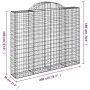 Cesta gaviones forma arco hierro galvanizado 200x30x160/180 cm by , Pots and planters - Ref: Foro24-153488, Price: 105,17 €, ...