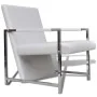 Sillón con patas cromadas cuero sintético blanco by , Armchairs - Ref: Foro24-241007, Price: 120,73 €, Discount: %