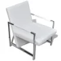 Sillón con patas cromadas cuero sintético blanco by , Armchairs - Ref: Foro24-241007, Price: 120,73 €, Discount: %