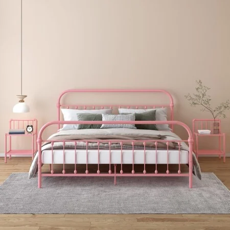 Mesitas de noche 2 unidades metal y vidrio rosa y transparente von , Nachttische - Ref: Foro24-325103, Preis: 64,49 €, Rabatt: %