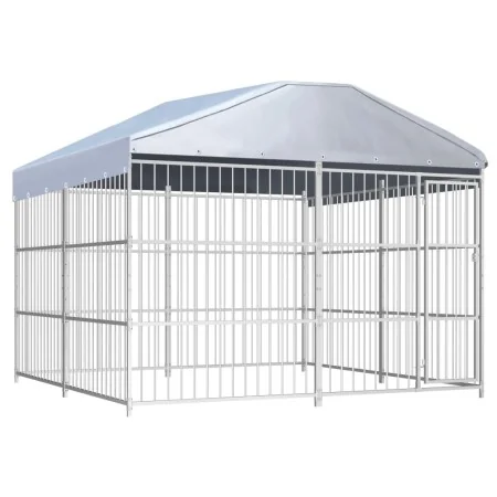 Perrera de exterior con techo 300x300 cm by , Dog kennels and fences - Ref: Foro24-144625, Price: 813,34 €, Discount: %