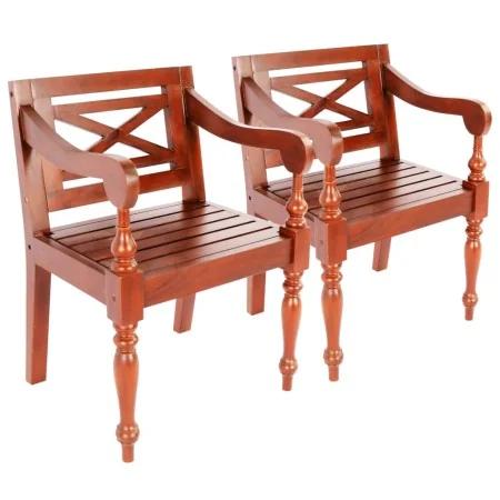 Sillas Batavia 2 unidades madera maciza de caoba marrón oscuro de , Sillas de comedor - Ref: Foro24-246965, Precio: 188,43 €,...