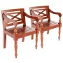 Sillas Batavia 2 unidades madera maciza de caoba marrón oscuro de , Sillas de comedor - Ref: Foro24-246965, Precio: 188,43 €,...