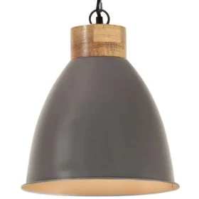 Lámpara colgante industrial hierro gris y madera 35 cm E27 by , Lamps - Ref: Foro24-320887, Price: 57,54 €, Discount: %
