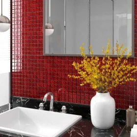 Azulejos de mosaico 11 unidades vidrio rojo 30x30 cm by , Tiles - Ref: Foro24-327305, Price: 74,92 €, Discount: %