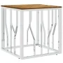 Mesa de centro acero inoxidable y madera maciza acacia plateada by , Coffee table - Ref: Foro24-350047, Price: 73,22 €, Disco...