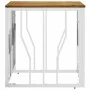 Mesa de centro acero inoxidable y madera maciza acacia plateada by , Coffee table - Ref: Foro24-350047, Price: 73,22 €, Disco...