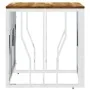 Mesa de centro acero inoxidable y madera maciza acacia plateada by , Coffee table - Ref: Foro24-350047, Price: 73,22 €, Disco...