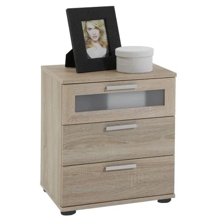 FMD Mesita de noche con 3 cajones color roble by , Nightstands - Ref: Foro24-428733, Price: 141,34 €, Discount: %